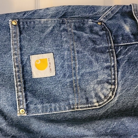 Carhartt Blue Double Knee Carpenter Cotton Duck Work Jeans 32 X 31.5 - Picture 13 of 16